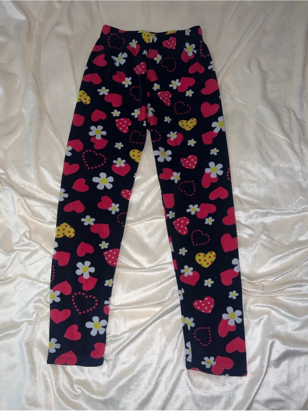 Girls' Heart & Daisy Print Leggings - no tag - fits like girls 8